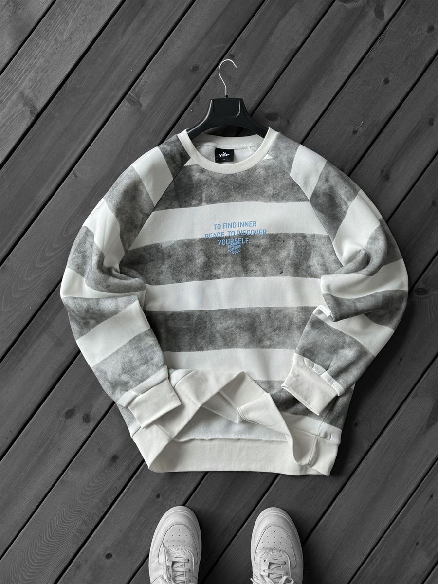 Antrasit Tram Şeritli Sweatshirt YP-4069