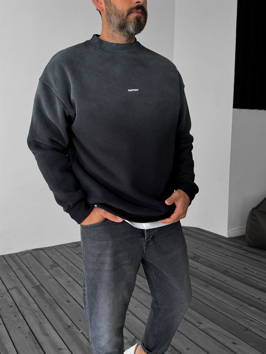 Siyah Yıkamalı Oversize Sweat C-700/025