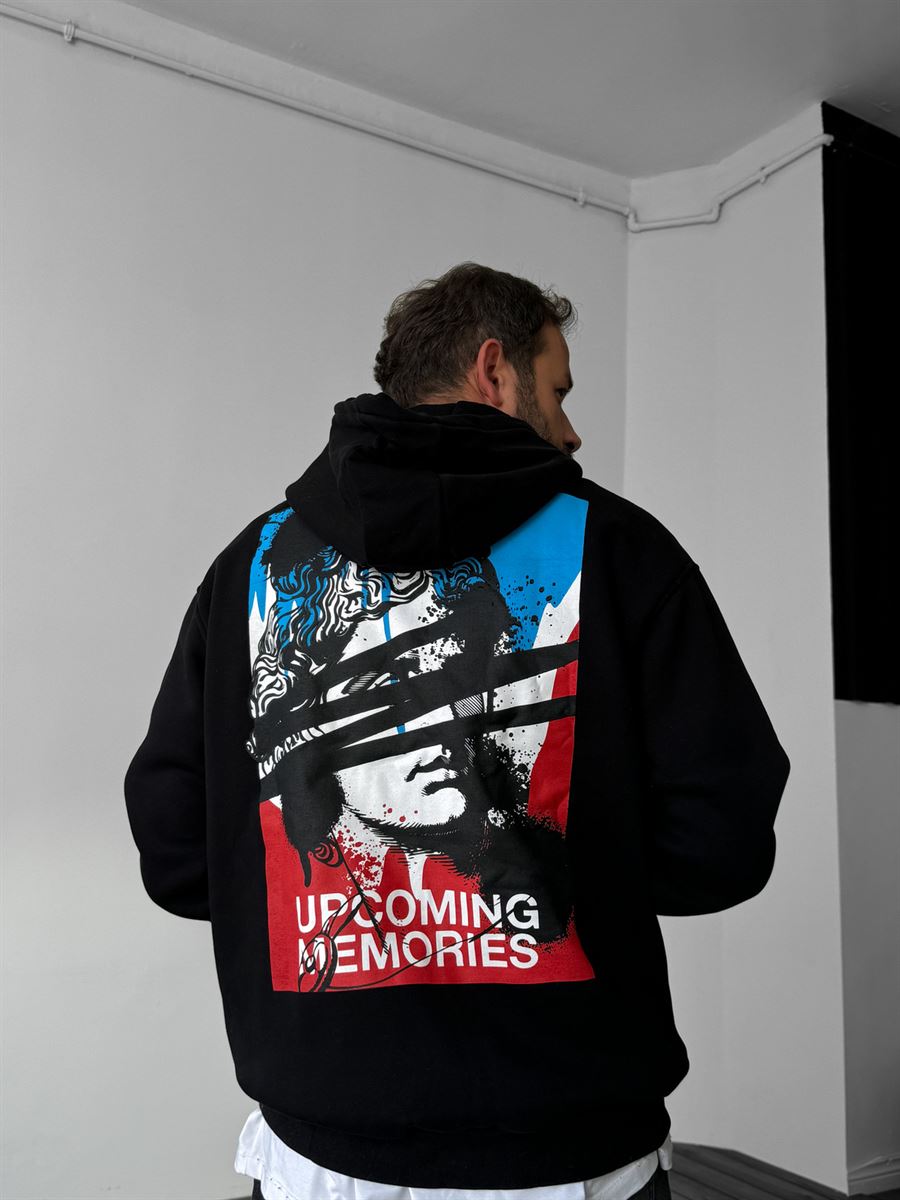 Siyah Memories Baskılı Sweat C-531