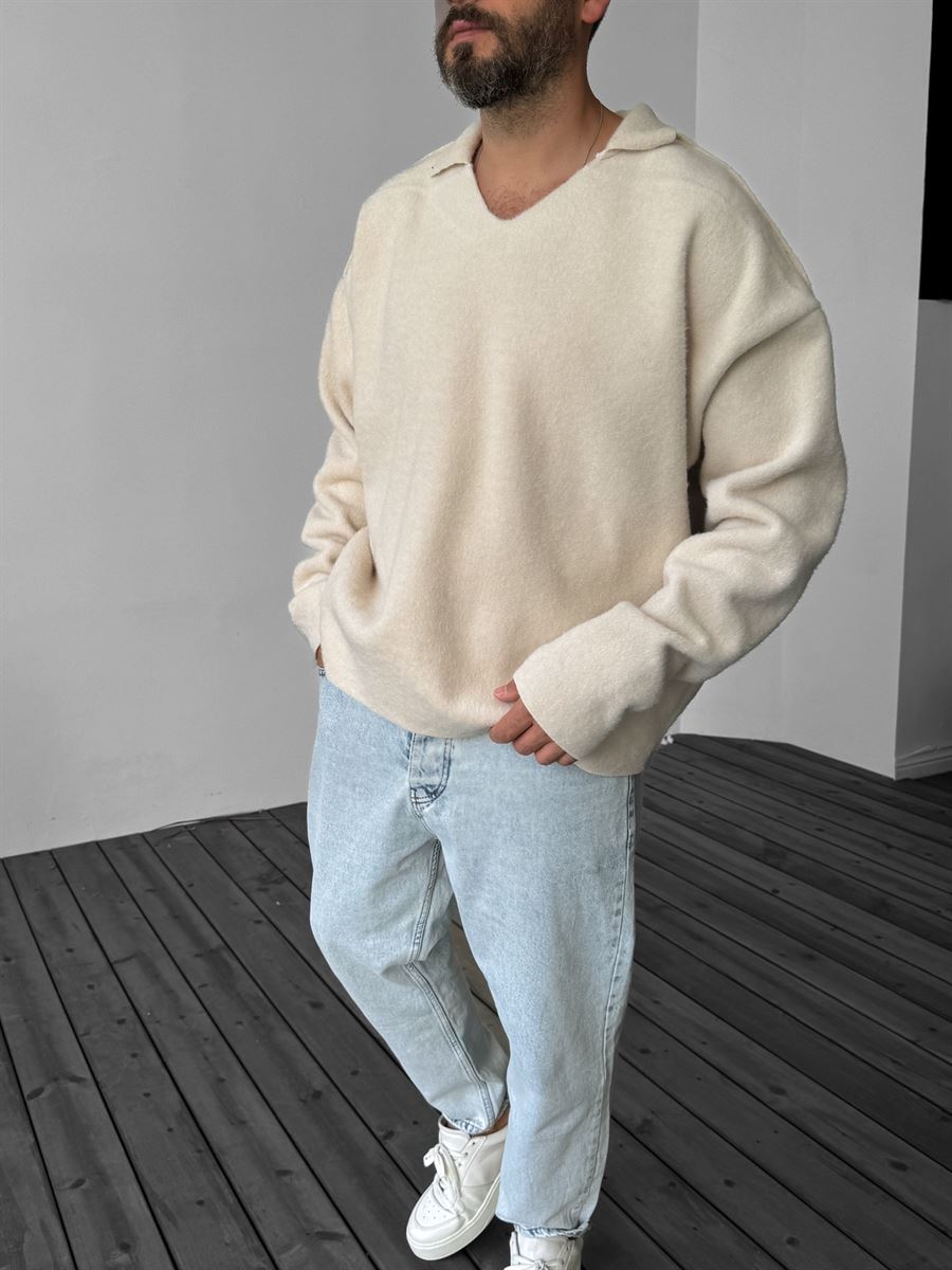 Bej Basic Kaşe Sweat G-5554