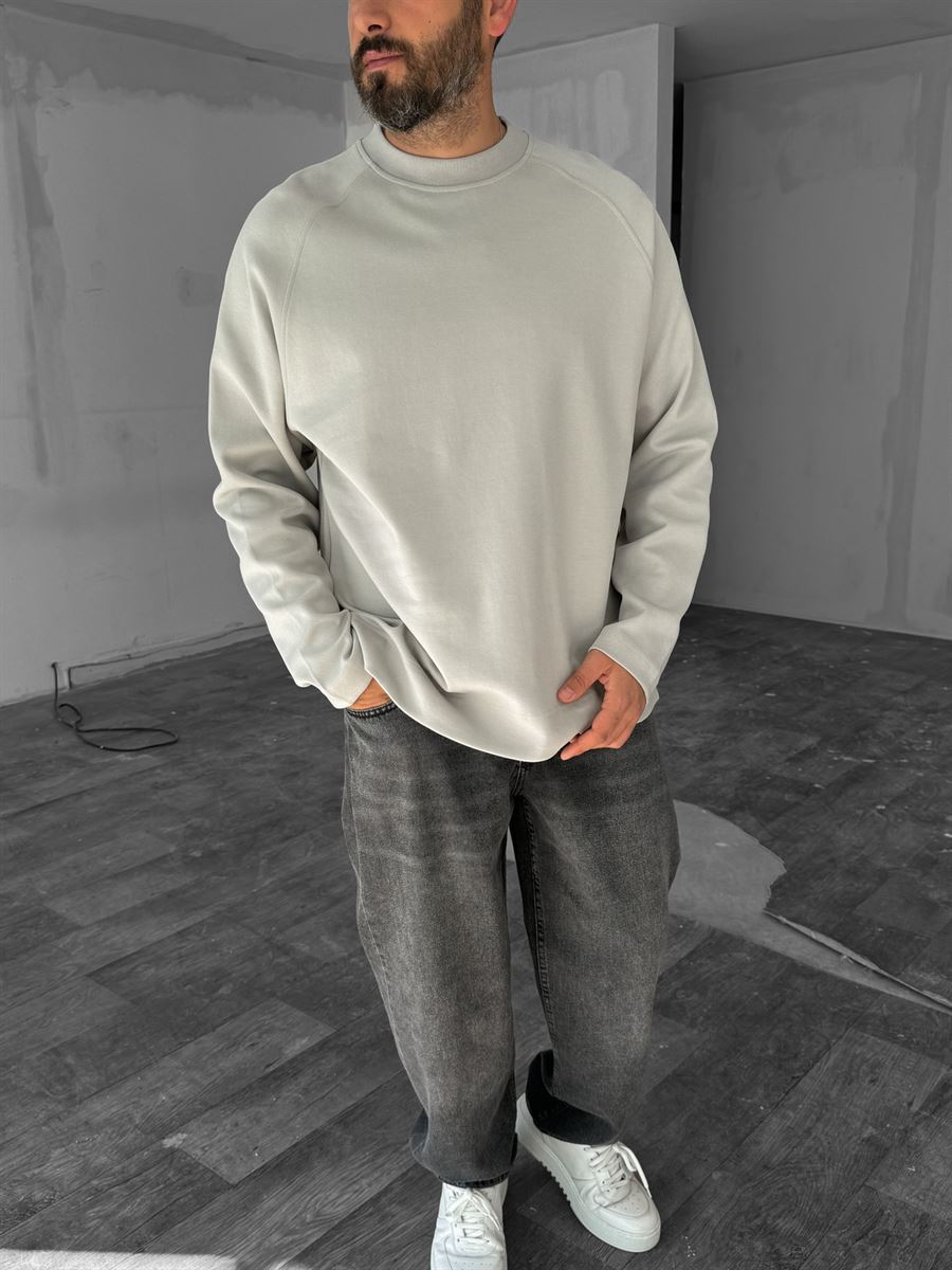 Taş Geniş Yaka İnce Sweatshirt KE-416