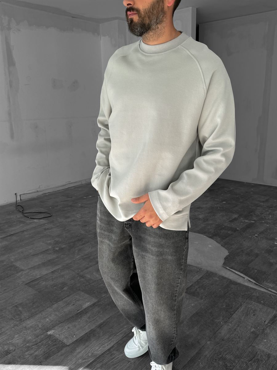 Taş Geniş Yaka İnce Sweatshirt KE-416