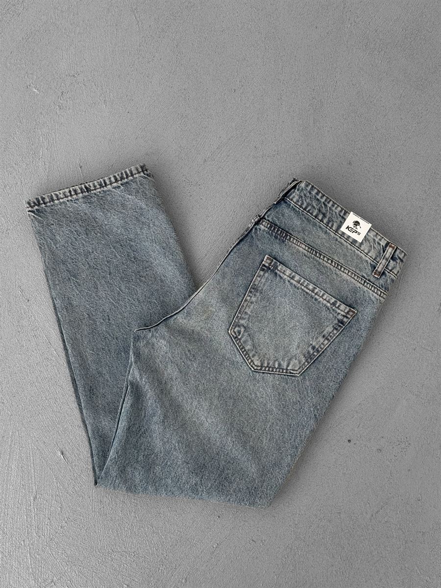 Açık Mavi Tek Yırtıklı Baggy Jean KE-609