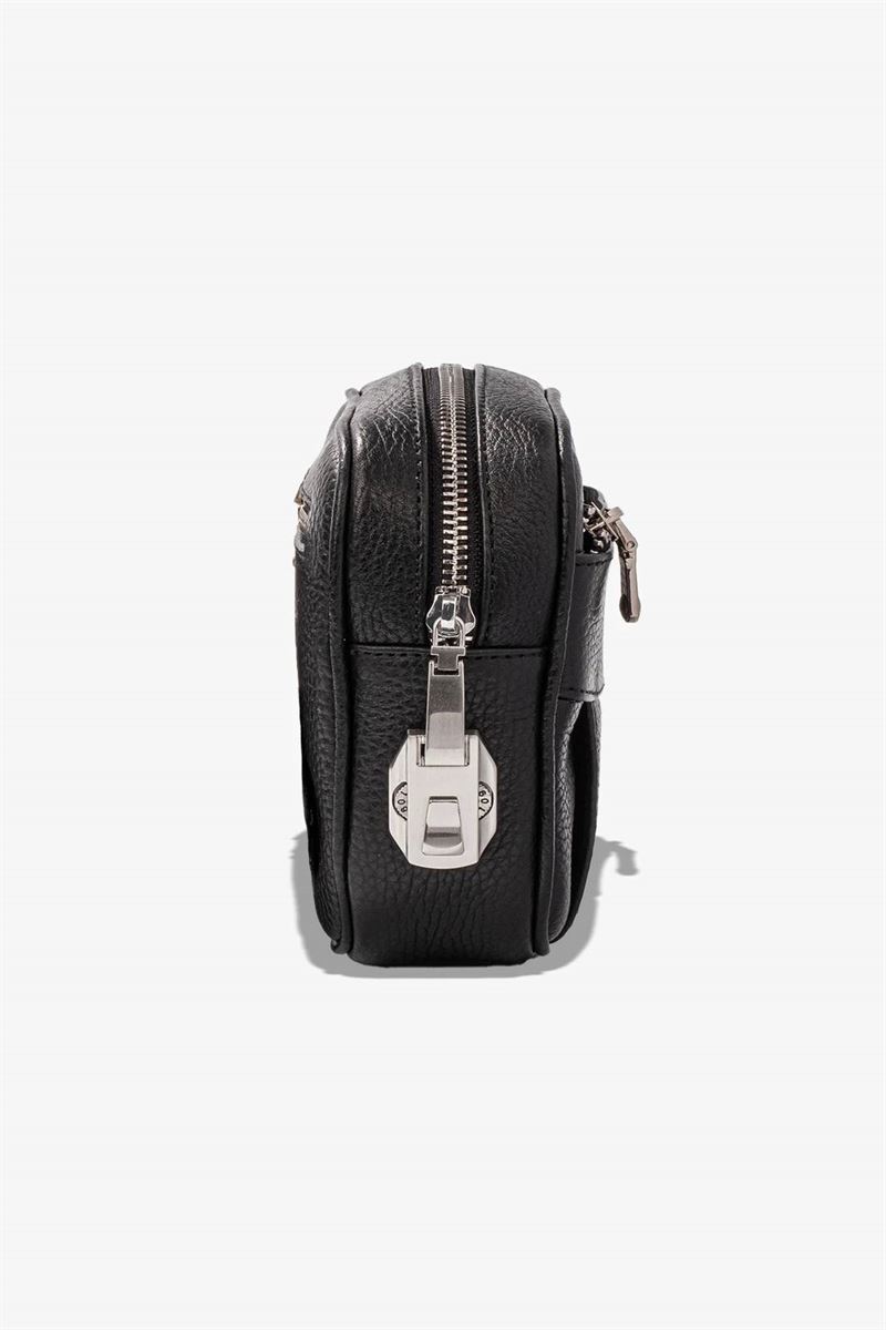 Floter Siyah Lock Bag Hakiki Deri El Çantası