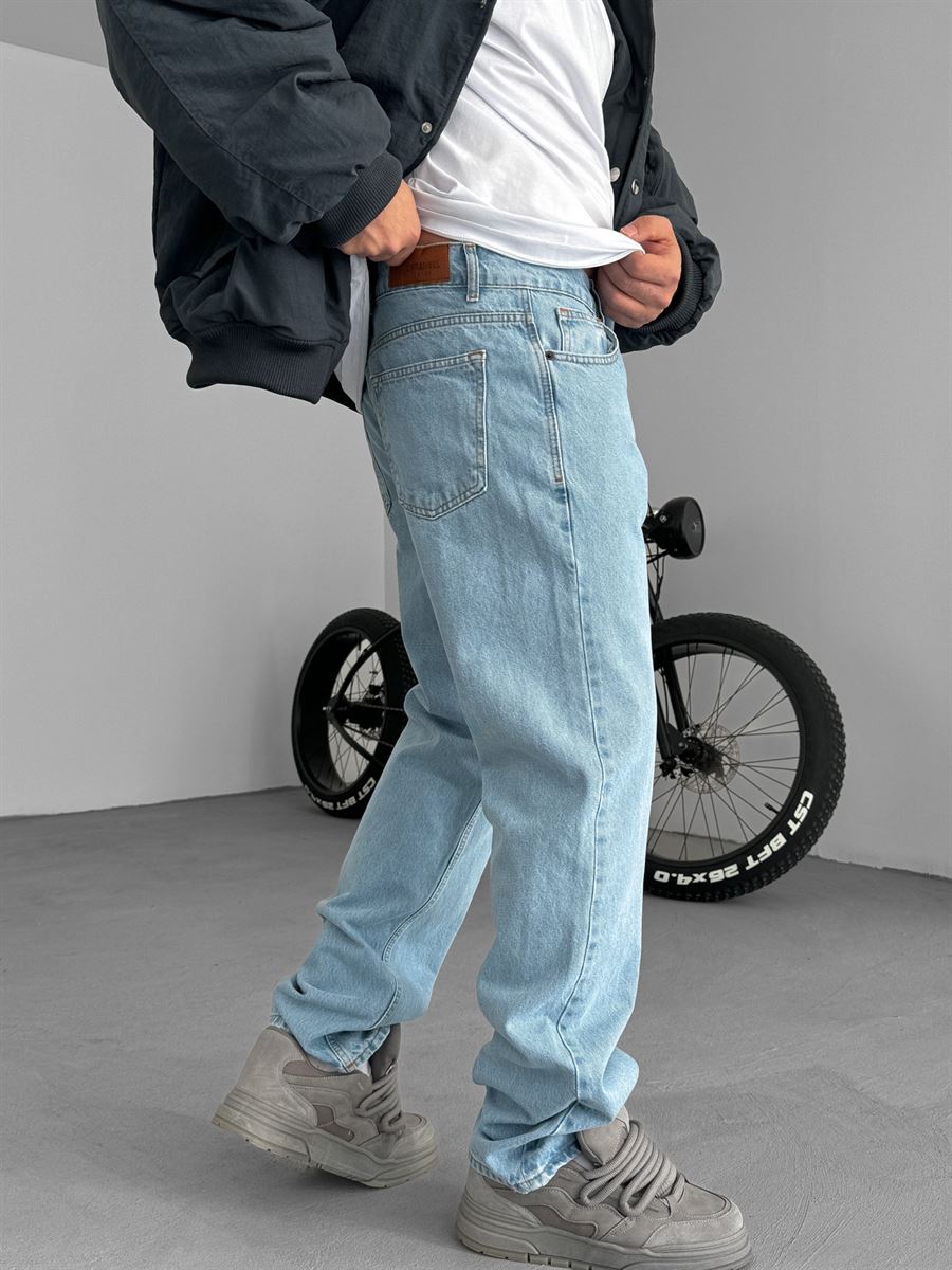 Açık Mavi Yıkamalı Baggy Jean DF-2530