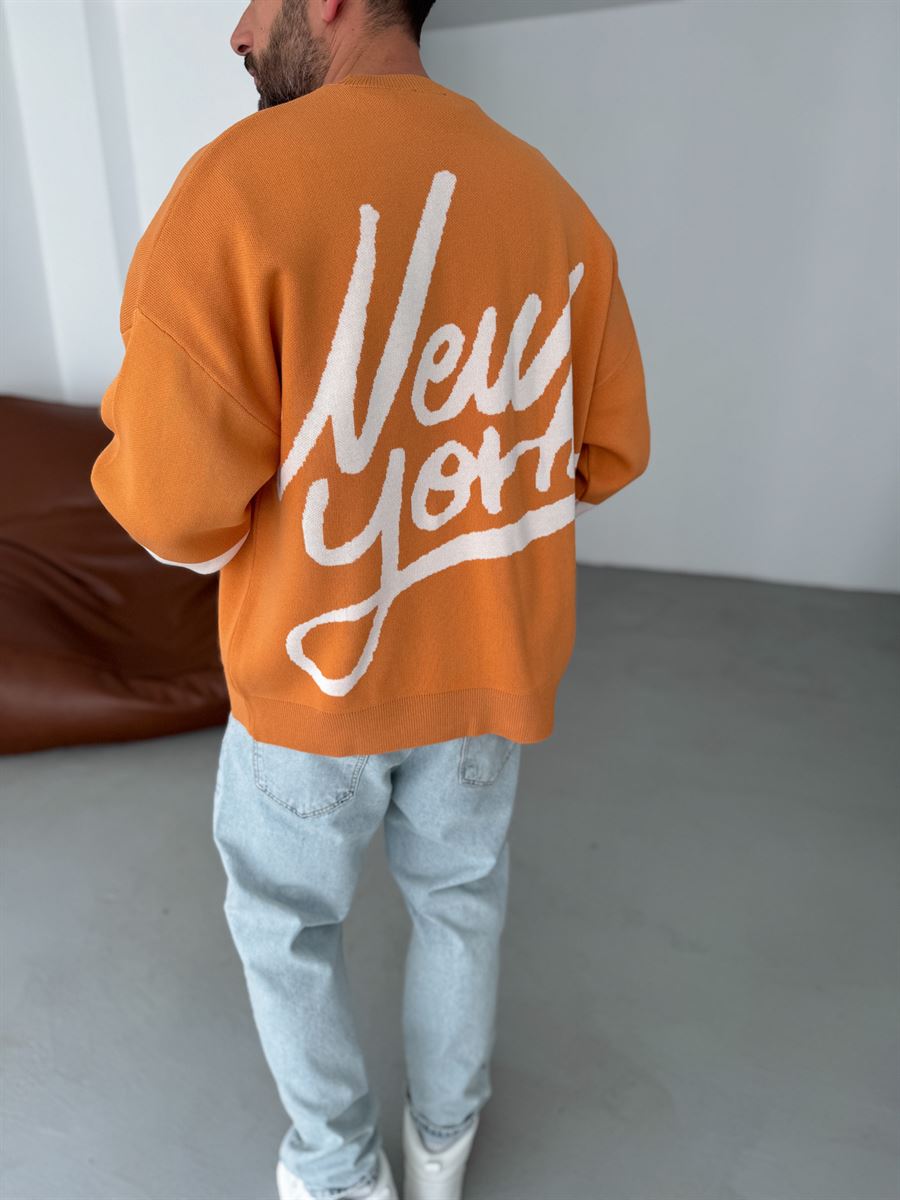 Turuncu New York Örme Sweatshirt JJ-104