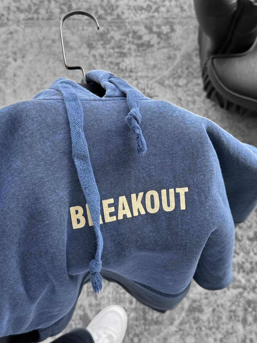 Lacivert Breakout Yıkamalı Kapüşonlu Sweat JJ-203