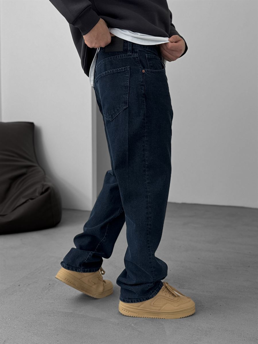 Lacivert Basic Baggy Jean GJ-16629