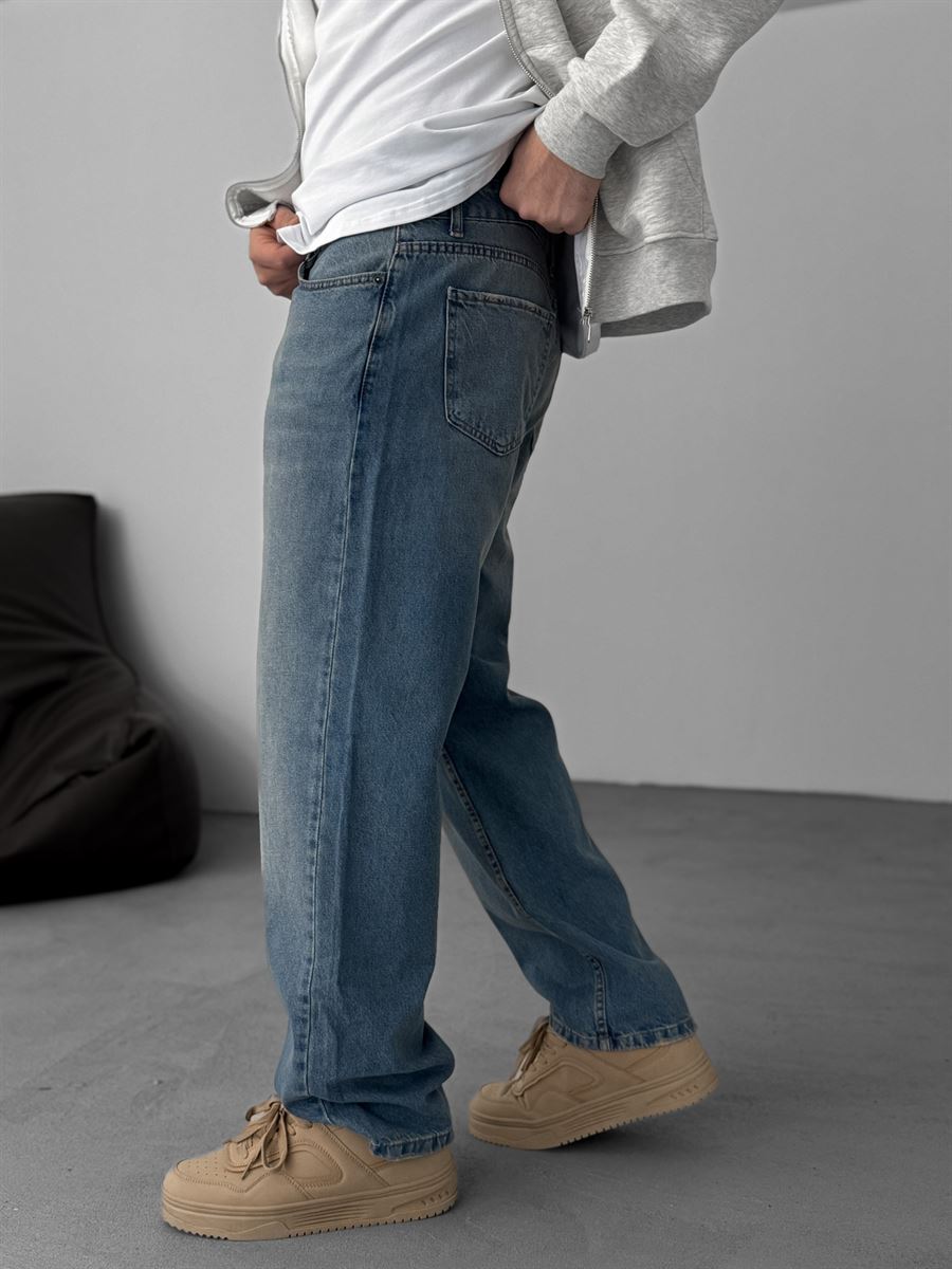 Mavi Taşlamalı Baggy Jean DP-52/93