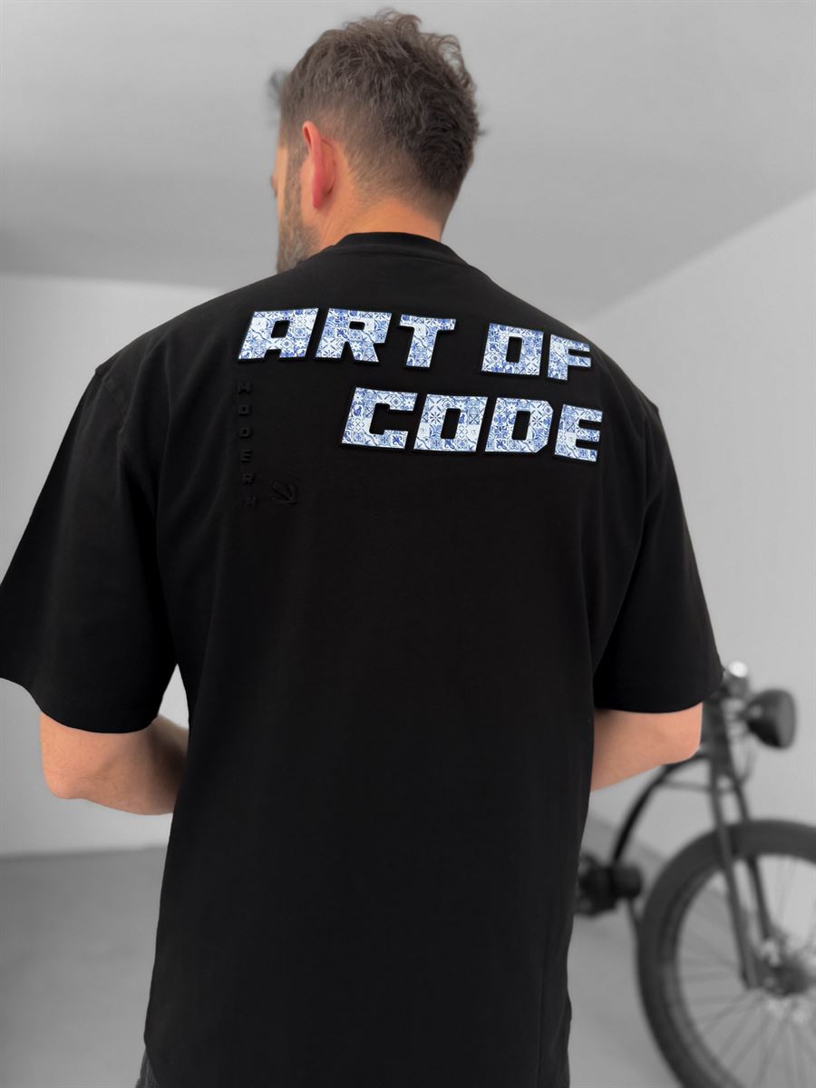 Siyah Code Kabartmalı T-Shirt YP-5046