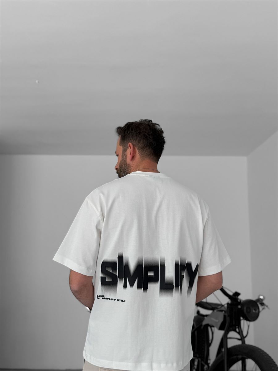 Beyaz Simplify Kabartmalı T-Shirt YP-5003