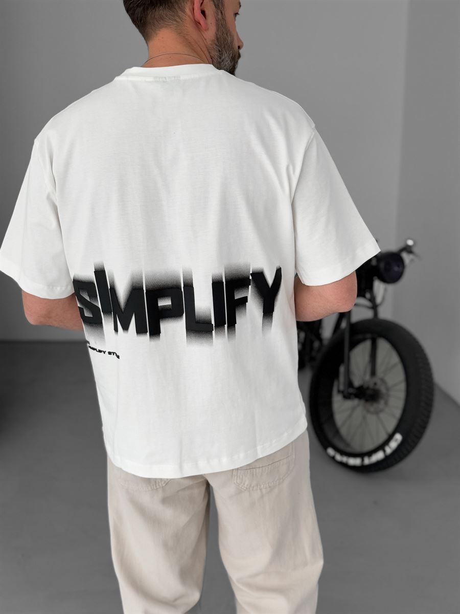 Beyaz Simplify Kabartmalı T-Shirt YP-5003