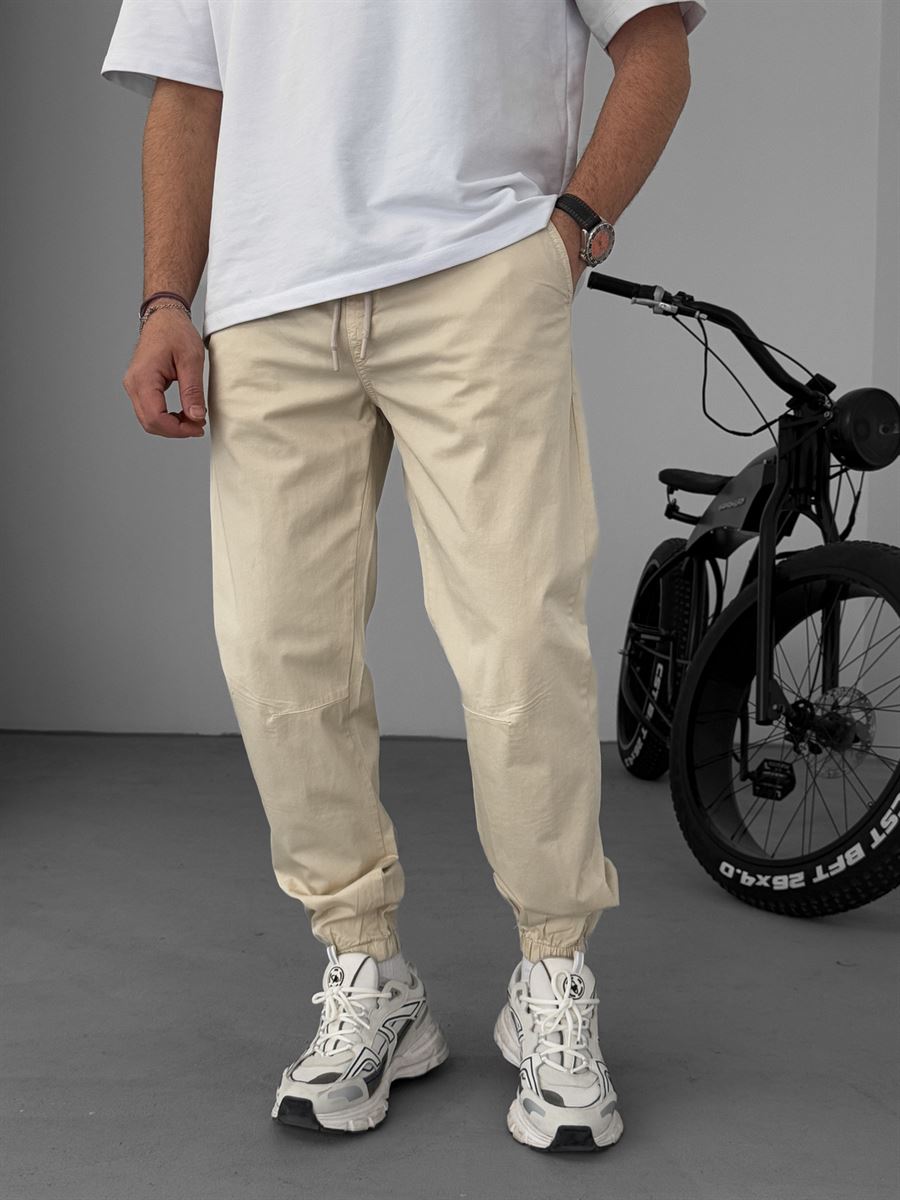 Bej Dizi Dikişli Gabardin Jogger YP-5018