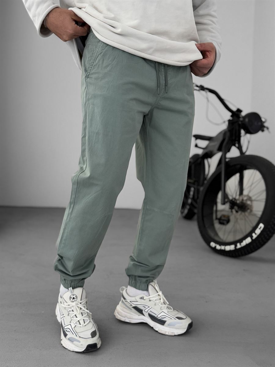 Yeşil Dizi Dikişli Gabardin Jogger YP-5018