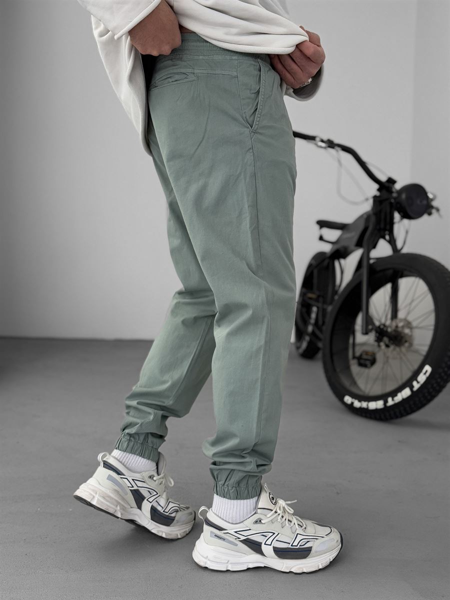 Yeşil Dizi Dikişli Gabardin Jogger YP-5018