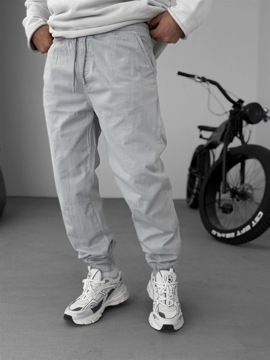 Gri Dizi Dikişli Gabardin Jogger YP-5018