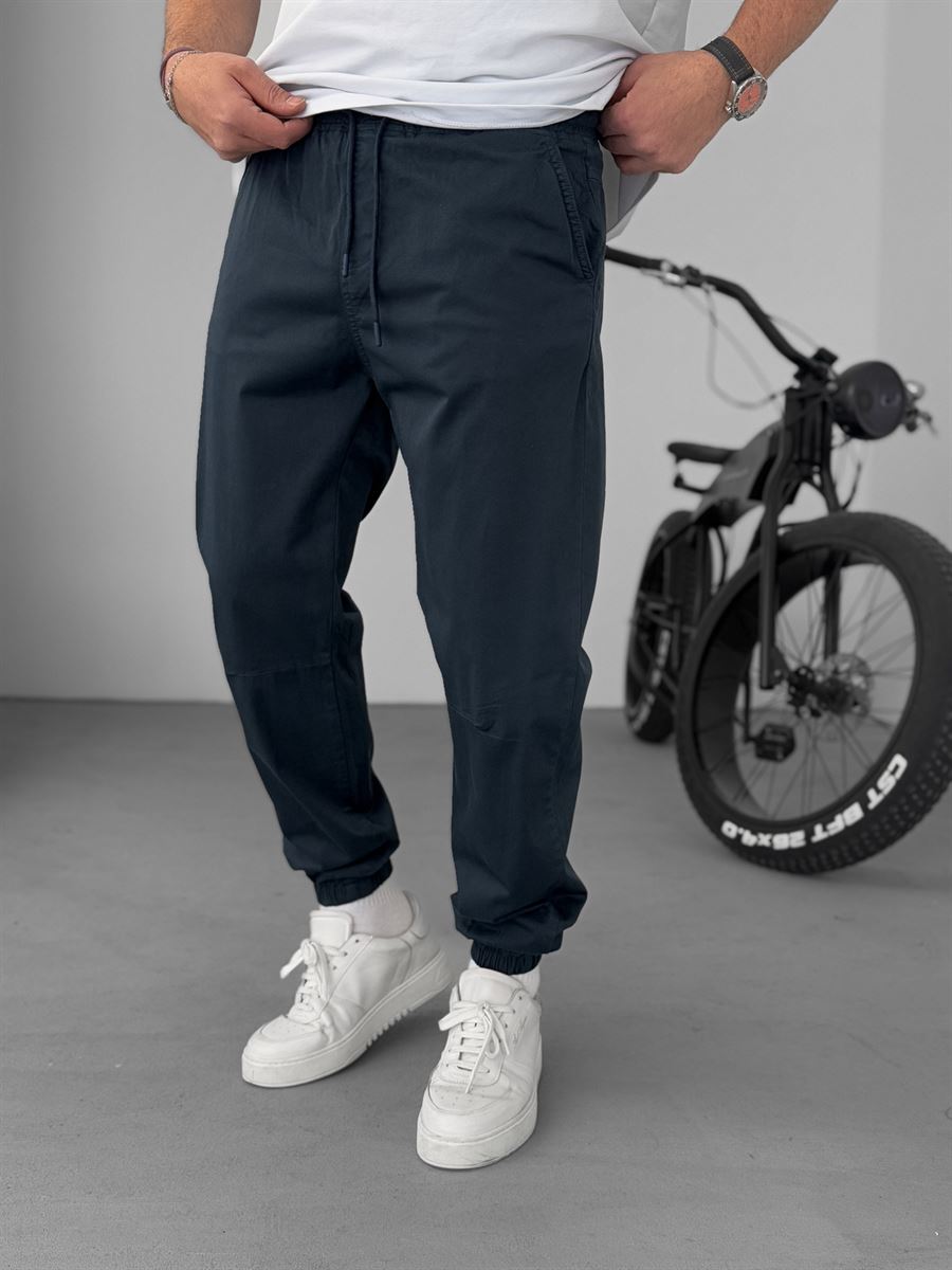 Lacivert Dizi Dikişli Gabardin Jogger YP-5018