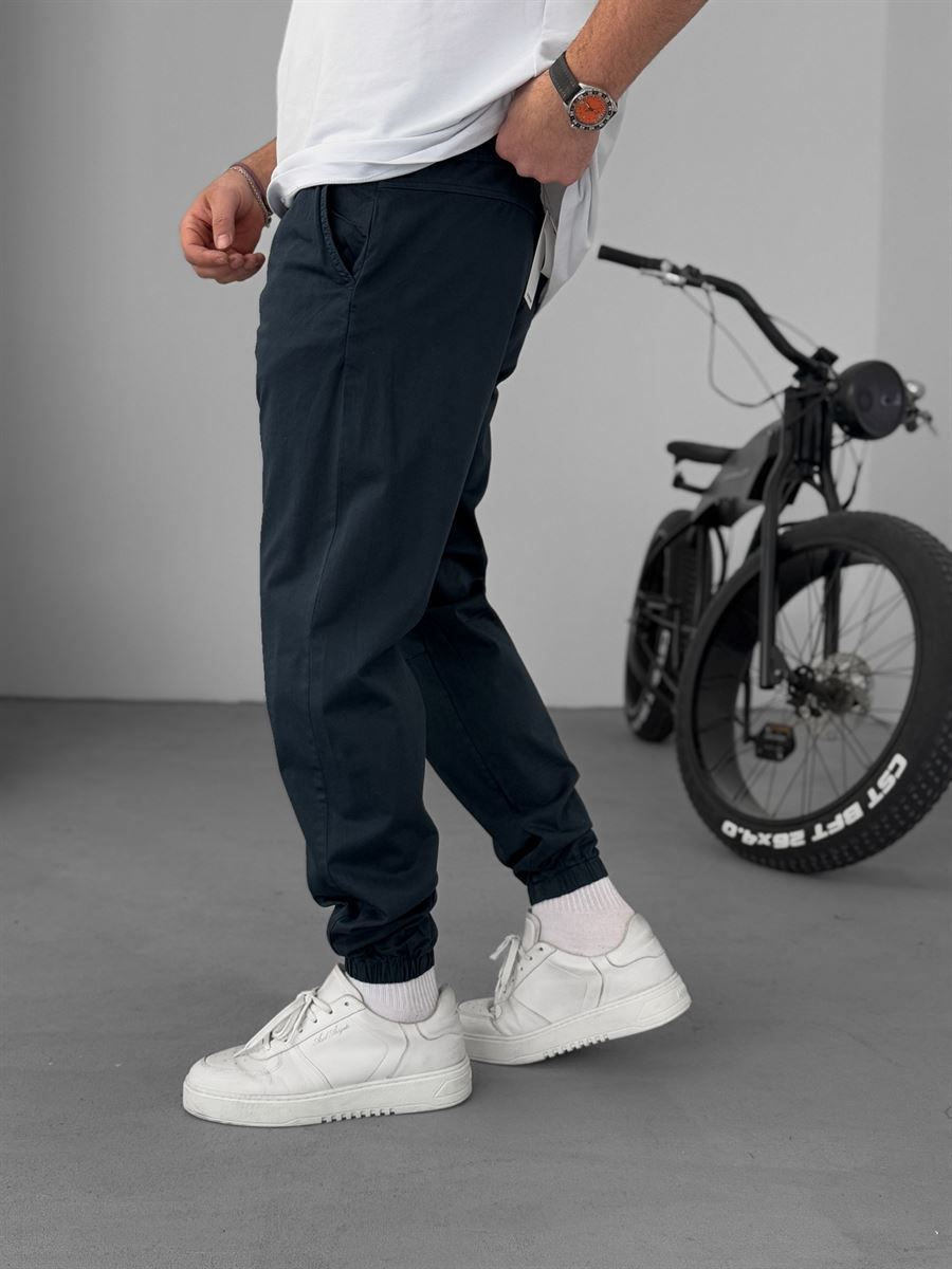 Lacivert Dizi Dikişli Gabardin Jogger YP-5018