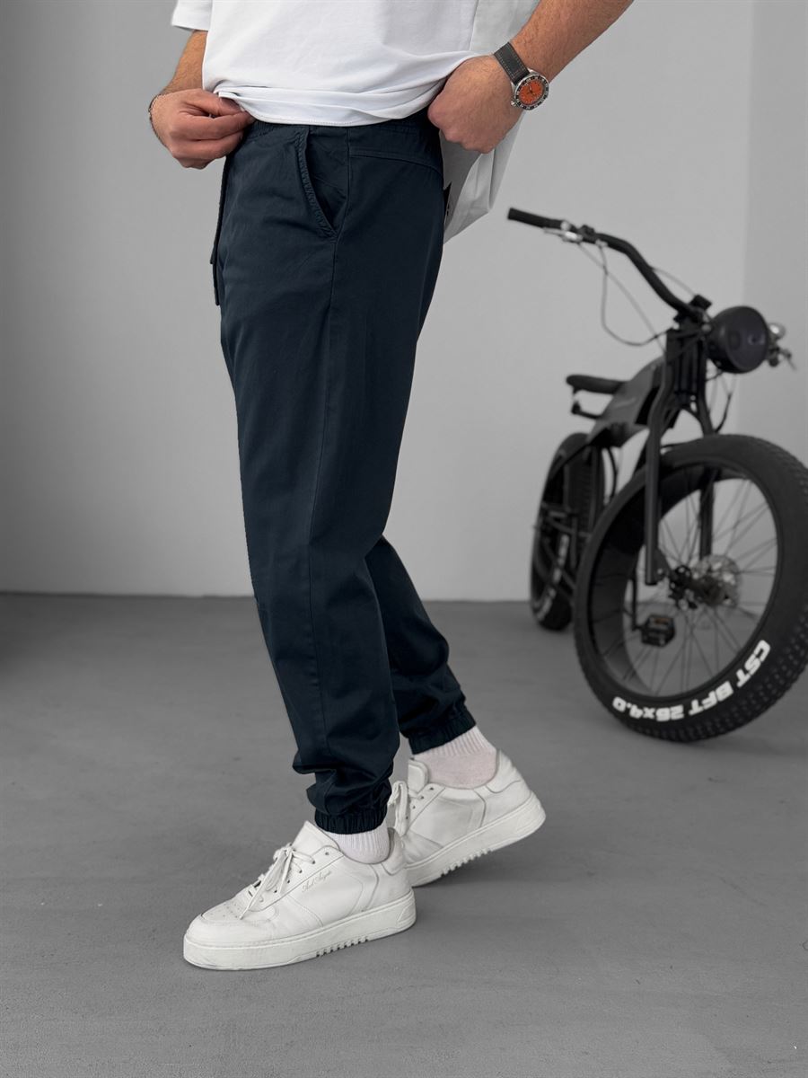 Lacivert Dizi Dikişli Gabardin Jogger YP-5018